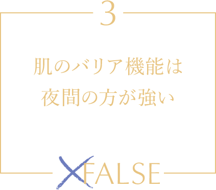 肌のバリア機能は夜間の方が強い FALSE